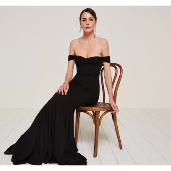 REFORMATION Gardner Off The Shoulder Maxi Dress Sweetheart Long Formal Gown - Picture 2 of 16